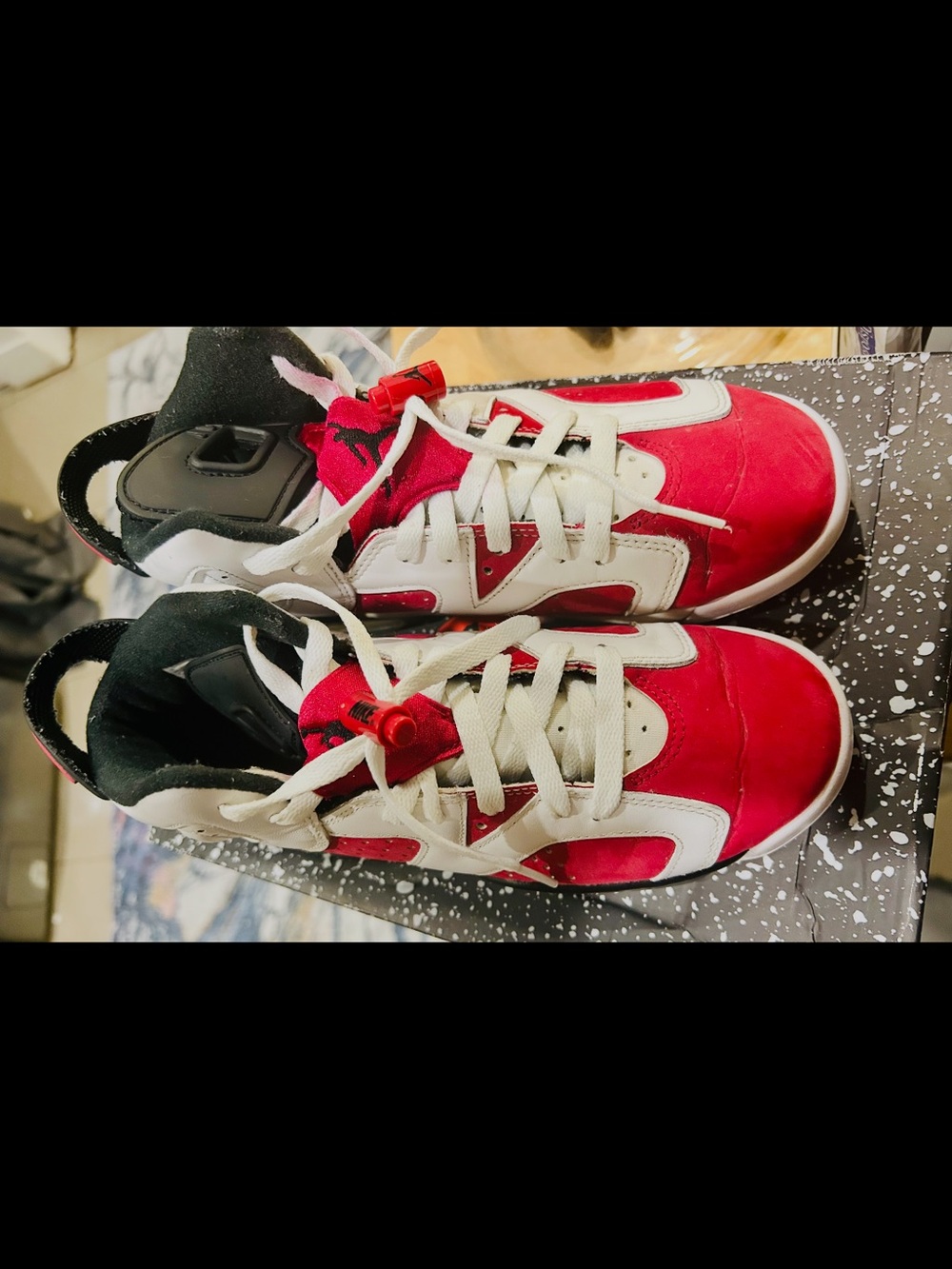 Jordan Kids Red and White High-Top Sneakers